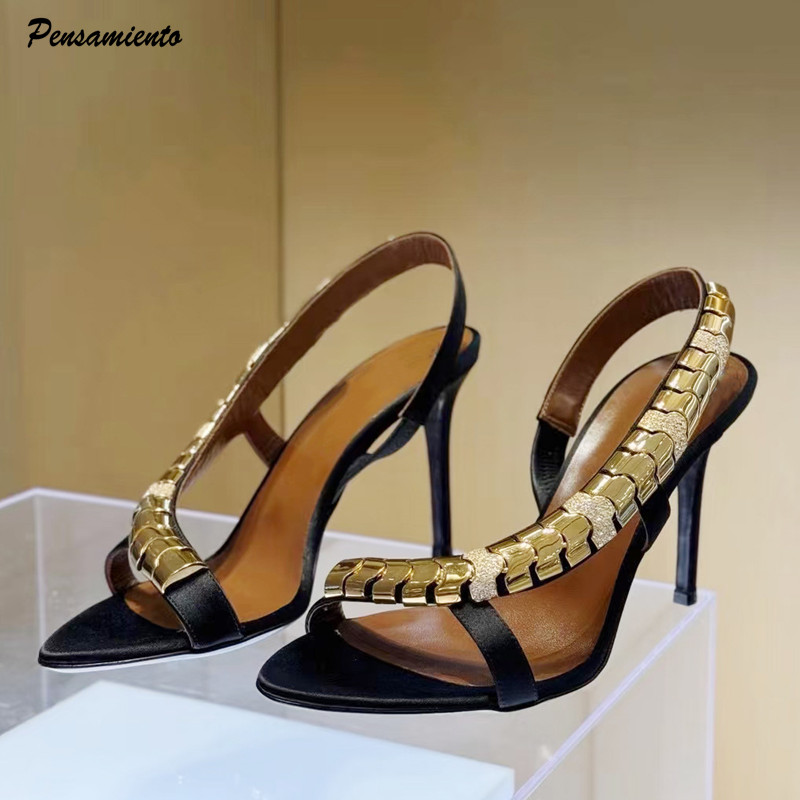 Women Shoes Formal - 럭셔리 라인스톤 스팽글 새틴 여성 글래디에이터