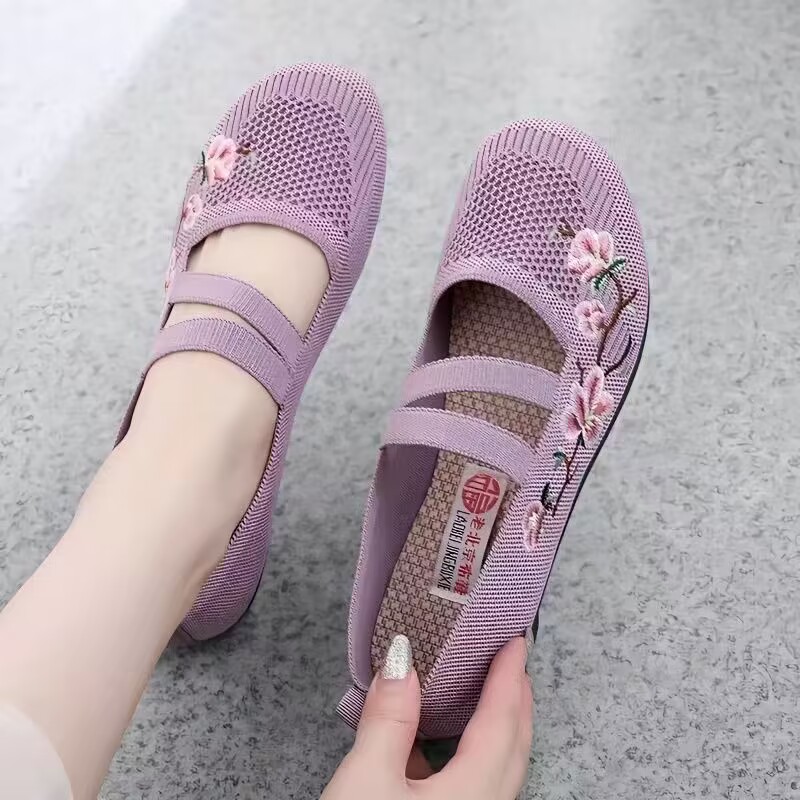 Women Shoes Jeans - 여성용 부드러운 바닥 니트 통기성 캐주얼