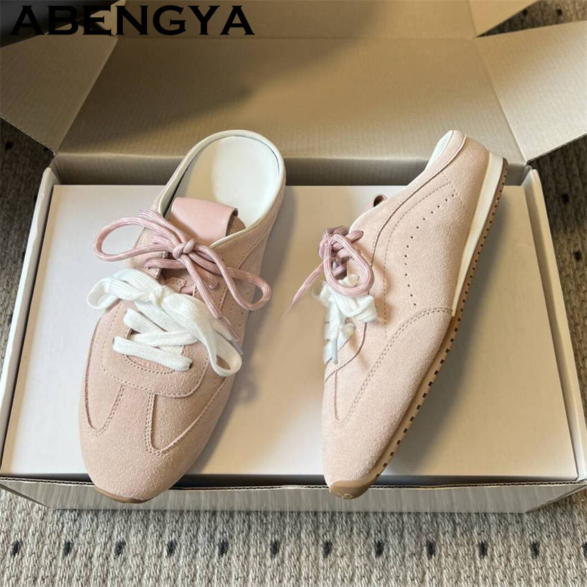 Women Shoes Sneakers - 여성용 레이스 업 캐주얼 플랫 슬리퍼