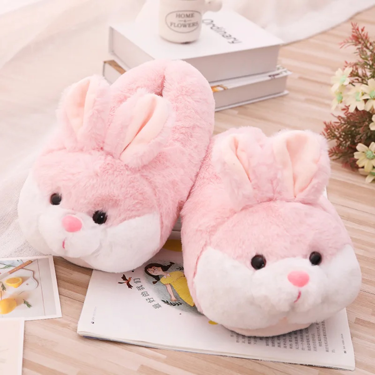 Women Shoes For Winter - 여성용 털 슬리퍼 캐주얼 귀여운 3D