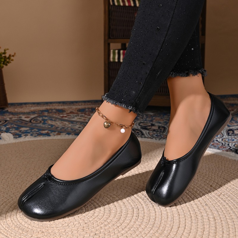 Women Shoes Jeans - 여성용 편안한 가죽 플랫 스플릿 허프