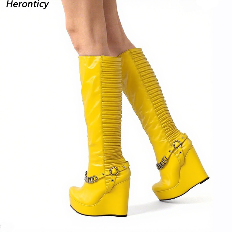 Zip Up Boots Short - Heronticy 수제 여성 겨울 무릎 부츠