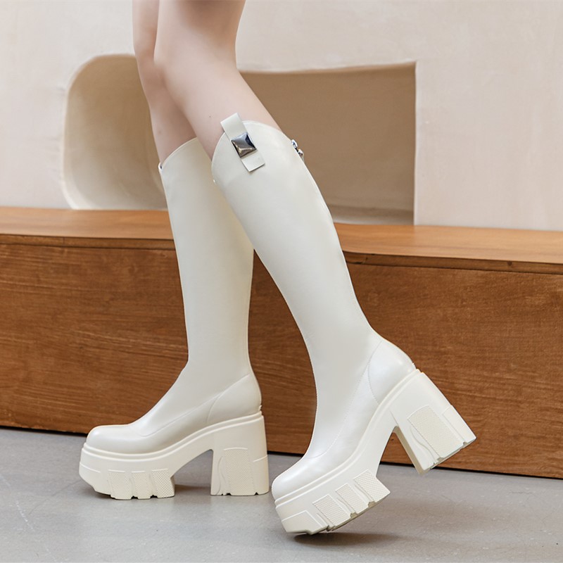 Sock Boot Women - DIMANYU 11cm 하이힐 여성용 롱 부츠
