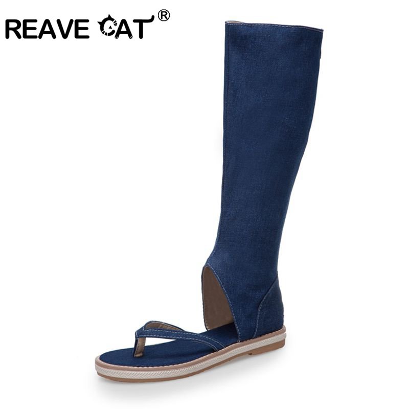 Women Shoes Jeans - REAVE CAT 신발 클립 토 샌들,