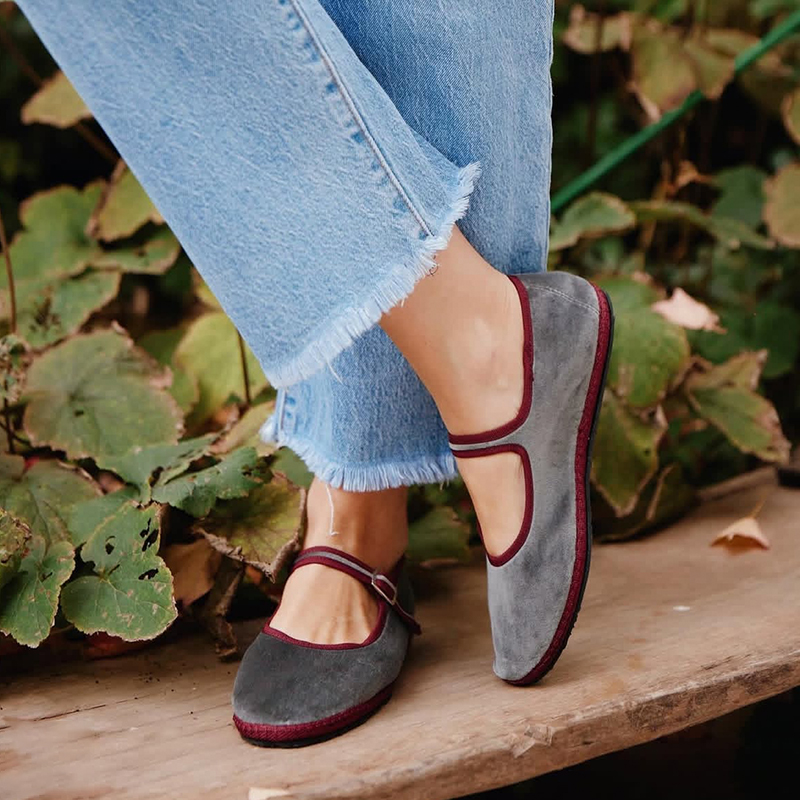 Women Shoes Jeans - 그레이 메리 진 플랫 슈즈 여성