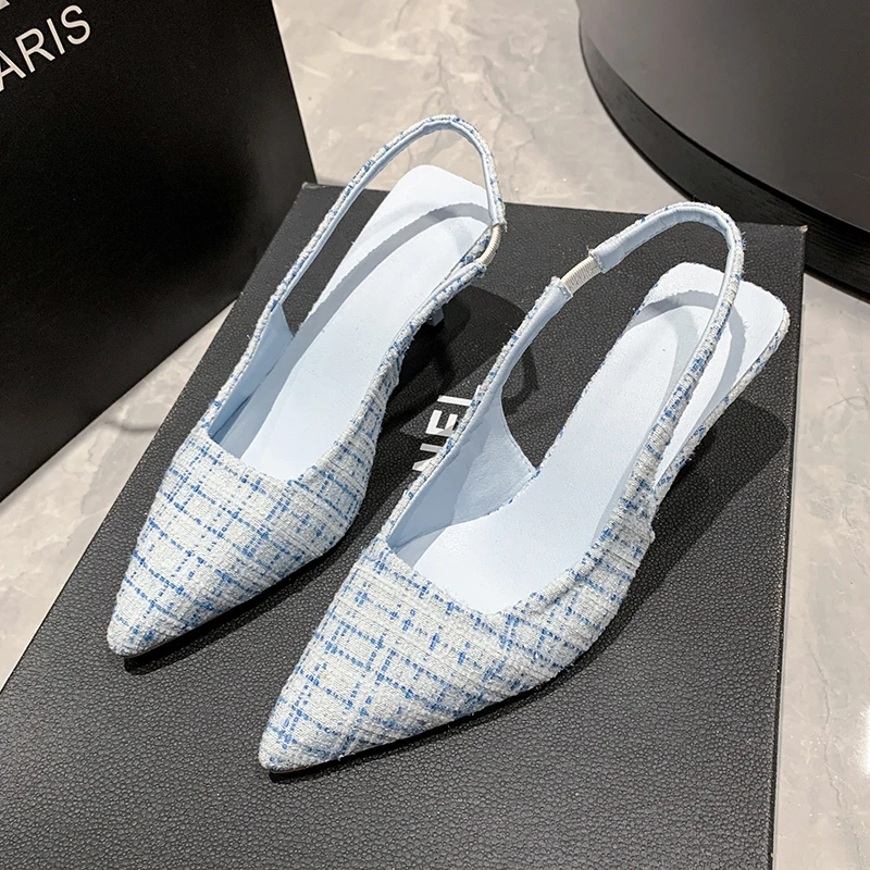 Women'S Shoes Navy Blue - 여성을위한 바다 소금 블루 지적 하이힐