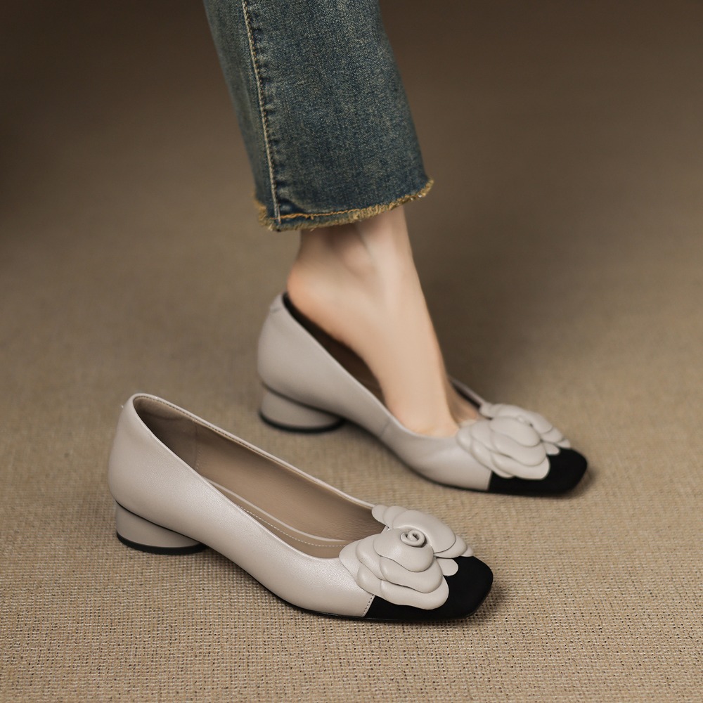 패션 플라워 싱글 슈즈 가을 신상 스퀘어 토 얕은 입구 - Women'S Shoes Toms 리뷰 및 가격