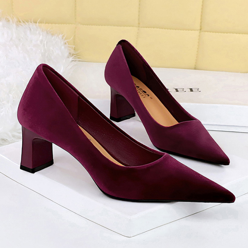 여성용 새 글램 벨벳 6cm 높은 블록 힐 펌프스 여성 - Women'S Shoes Navy Blue 리뷰 및 가격