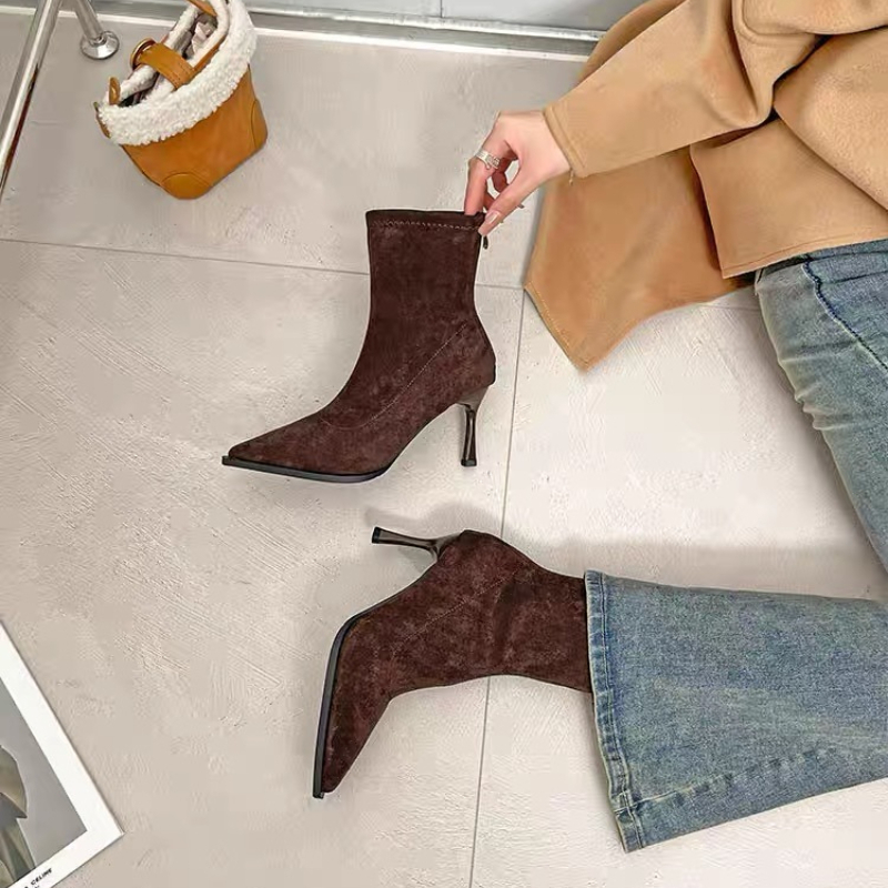 뾰족한 여성용 하이힐 앵클 부츠 2025 패션 우아한  - Sock Boot Women 리뷰 및 가격