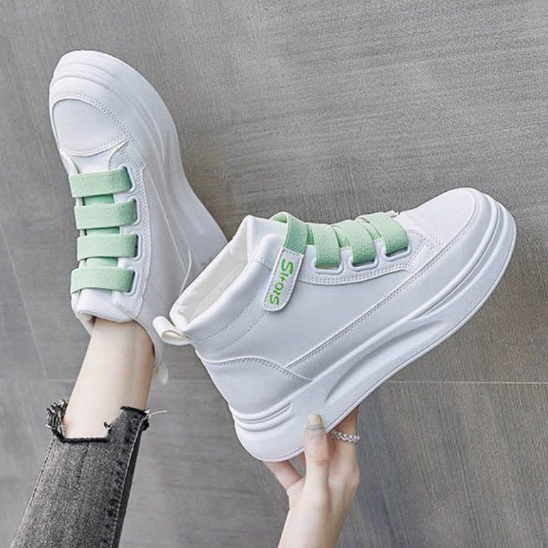 여성을위한 다목적 흰색 하이 탑 스니커즈 가을 매직 벨 - Women Shoes Must Have 리뷰 및 가격