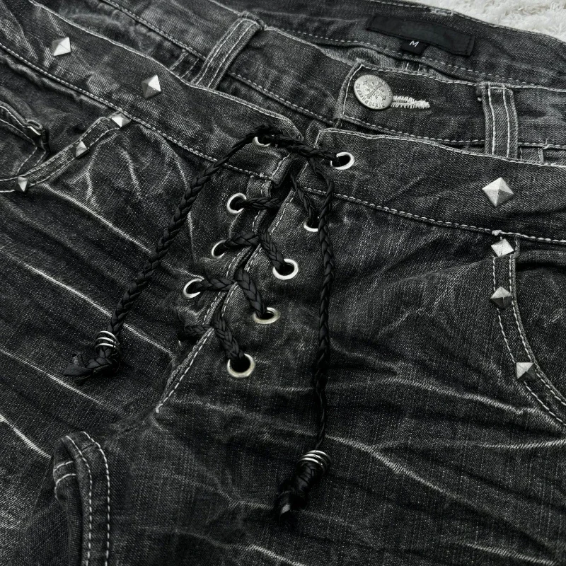 패셔너블한 하이 스트리트 더블 웨이스트 레이스업 마이크 - Women Shoes Jeans 리뷰 및 가격