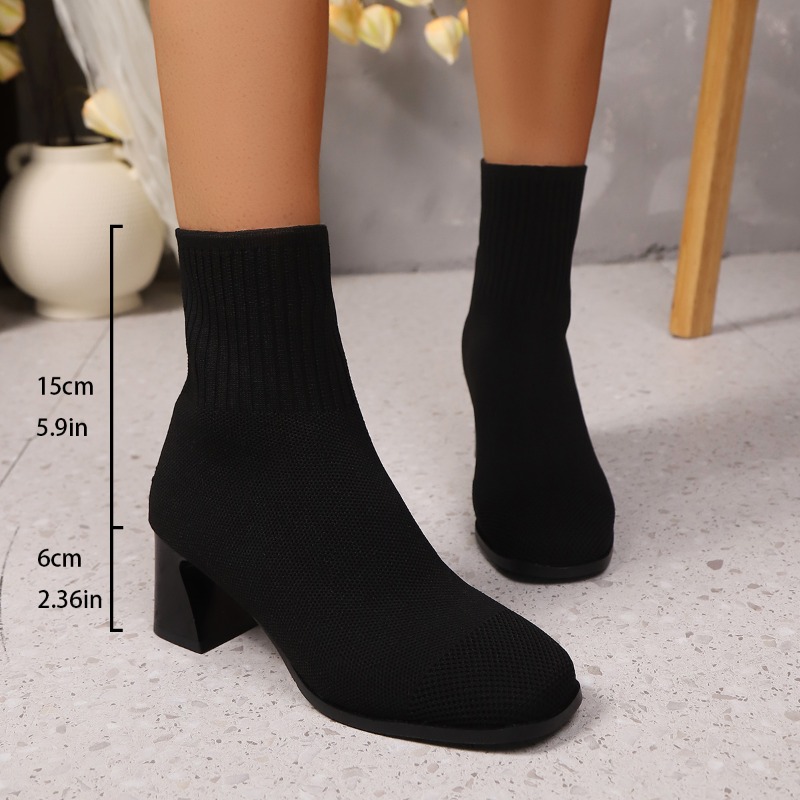 여성용 발목 부츠 니트 힐 하이힐 봄 가을 및 겨울 모 - Sock Boot Women 리뷰 및 가격