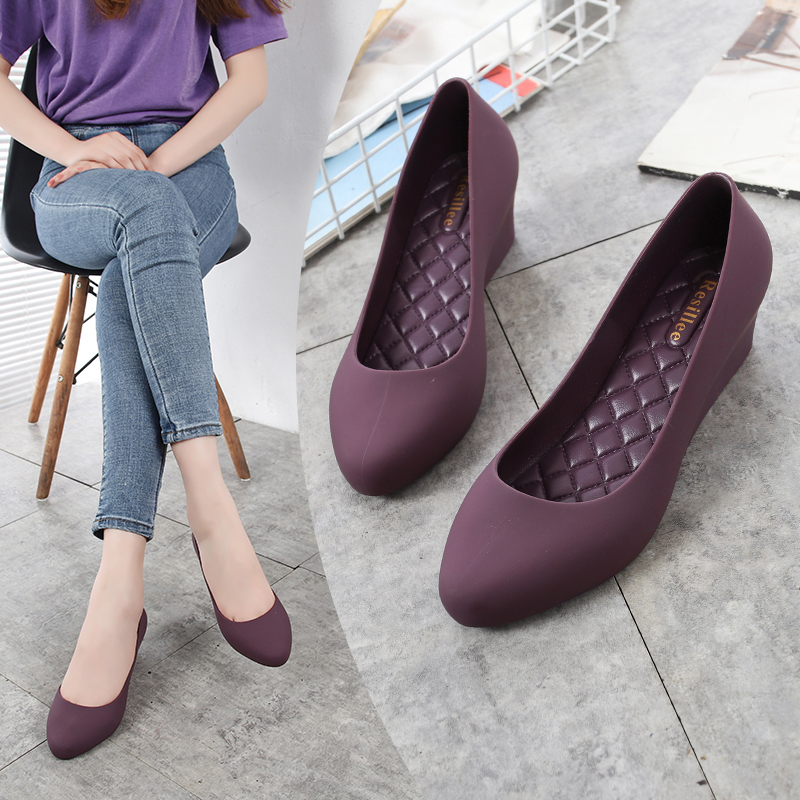 Resillee 여성 네이비 블루 웨지 힐 젤리 슈즈  - Women'S Shoes Navy Blue 리뷰 및 가격