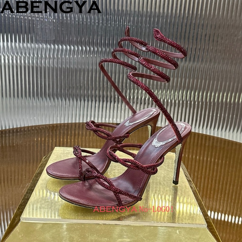 핫세일 하이힐 샌들 여성용 라인스톤 발목 스트랩 뱀 모 - Women Shoes Sale 리뷰 및 가격