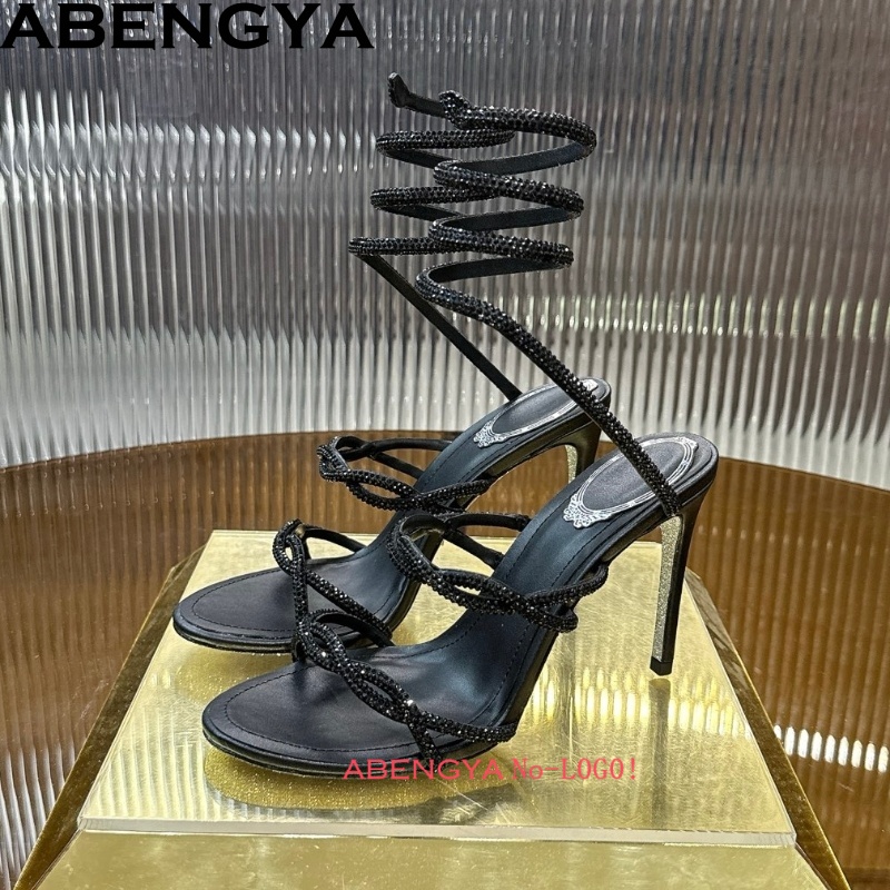 핫세일 하이힐 샌들 여성용 라인스톤 발목 스트랩 뱀 모 - Women Shoes Sale 리뷰 및 가격