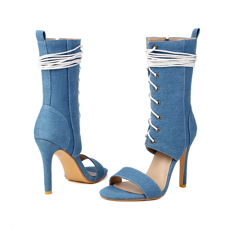 순수한 흰색 오픈 발가락 레이스 업 지퍼 여성 검투사  - Women Shoes Boots 리뷰 및 가격