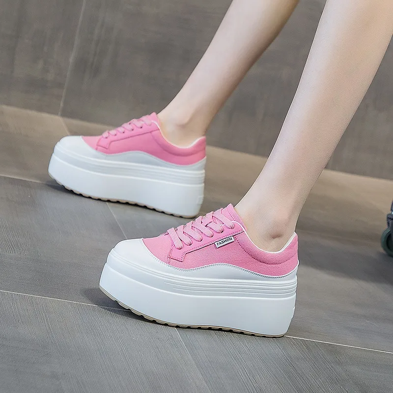 여성용 캔버스 정품 가죽 스니커즈 플랫폼 슈즈, 웨지  - Women Shoes Sale 리뷰 및 가격