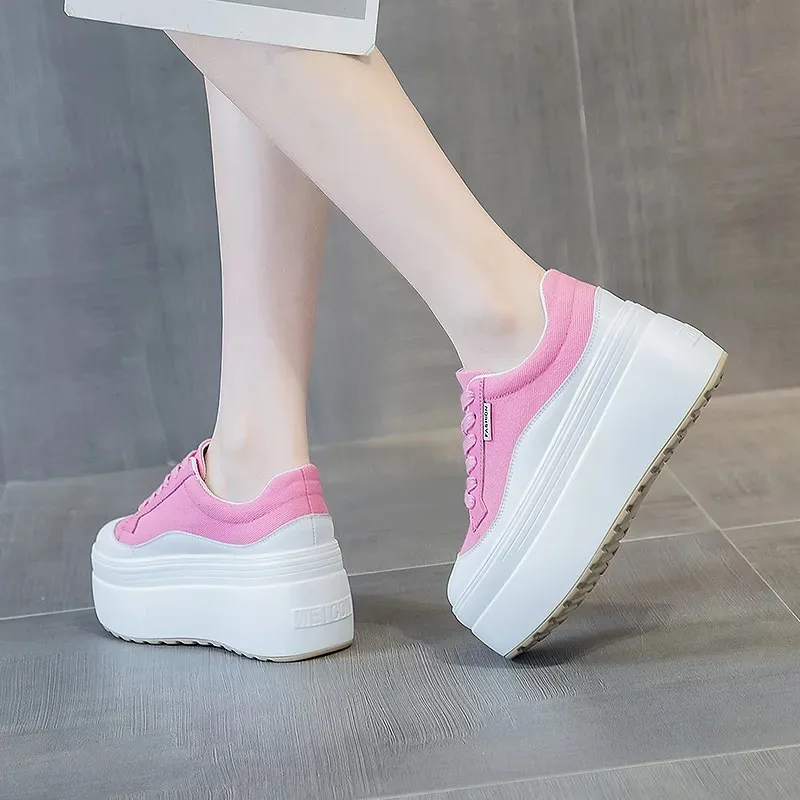 여성용 캔버스 정품 가죽 스니커즈 플랫폼 슈즈, 웨지  - Women Shoes Sale 리뷰 및 가격