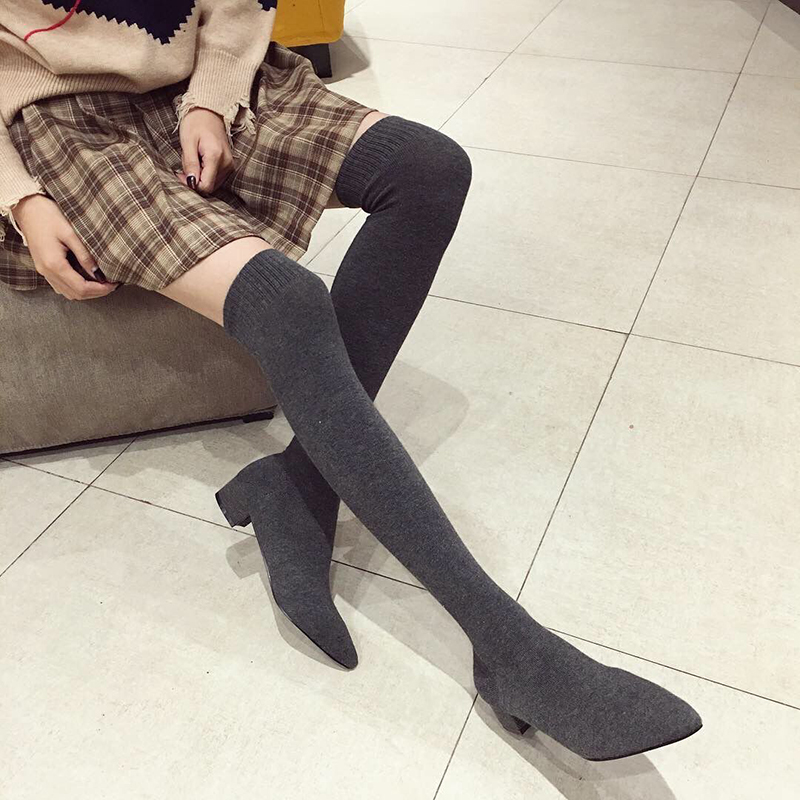 블랙 로우힐 슈즈 여성용 스트레치 양말 오버니 부츠 가 - Sock Boot Women 리뷰 및 가격