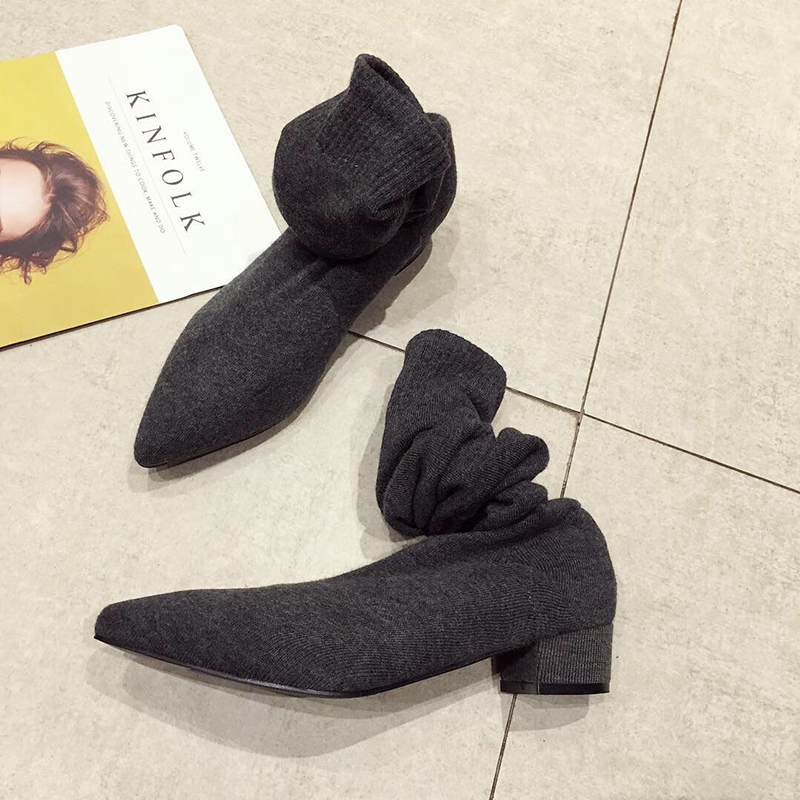 블랙 로우힐 슈즈 여성용 스트레치 양말 오버니 부츠 가 - Sock Boot Women 리뷰 및 가격
