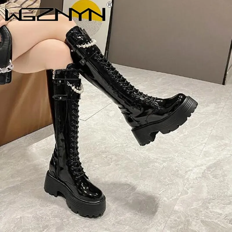 겨울 가죽 따뜻한 플러시 부츠 여성 진주 무릎 높은 부 - Zip Up Boots Short 리뷰 및 가격