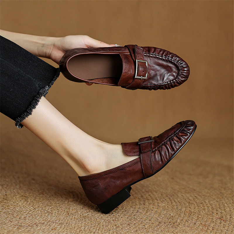 여성용 정품 가죽 펌프스, 여성용 주름진 라운드 토 슈 - Women'S Shoes Toms 리뷰 및 가격