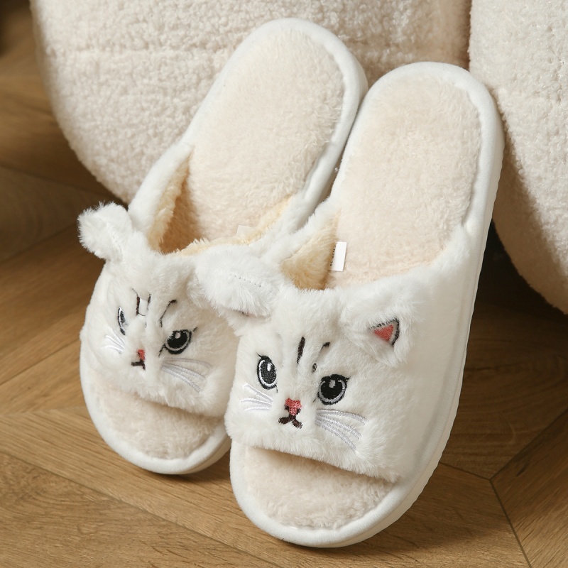 귀여운 고양이 디자인 플러시 플립플랍, 여성용 남성용  - Women Shoes For Winter 리뷰 및 가격