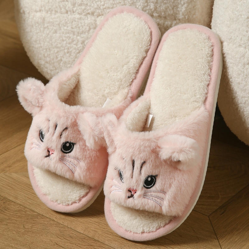 귀여운 고양이 디자인 플러시 플립플랍, 여성용 남성용  - Women Shoes For Winter 리뷰 및 가격