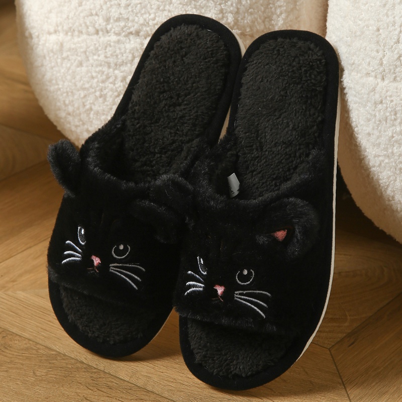 귀여운 고양이 디자인 플러시 플립플랍, 여성용 남성용  - Women Shoes For Winter 리뷰 및 가격