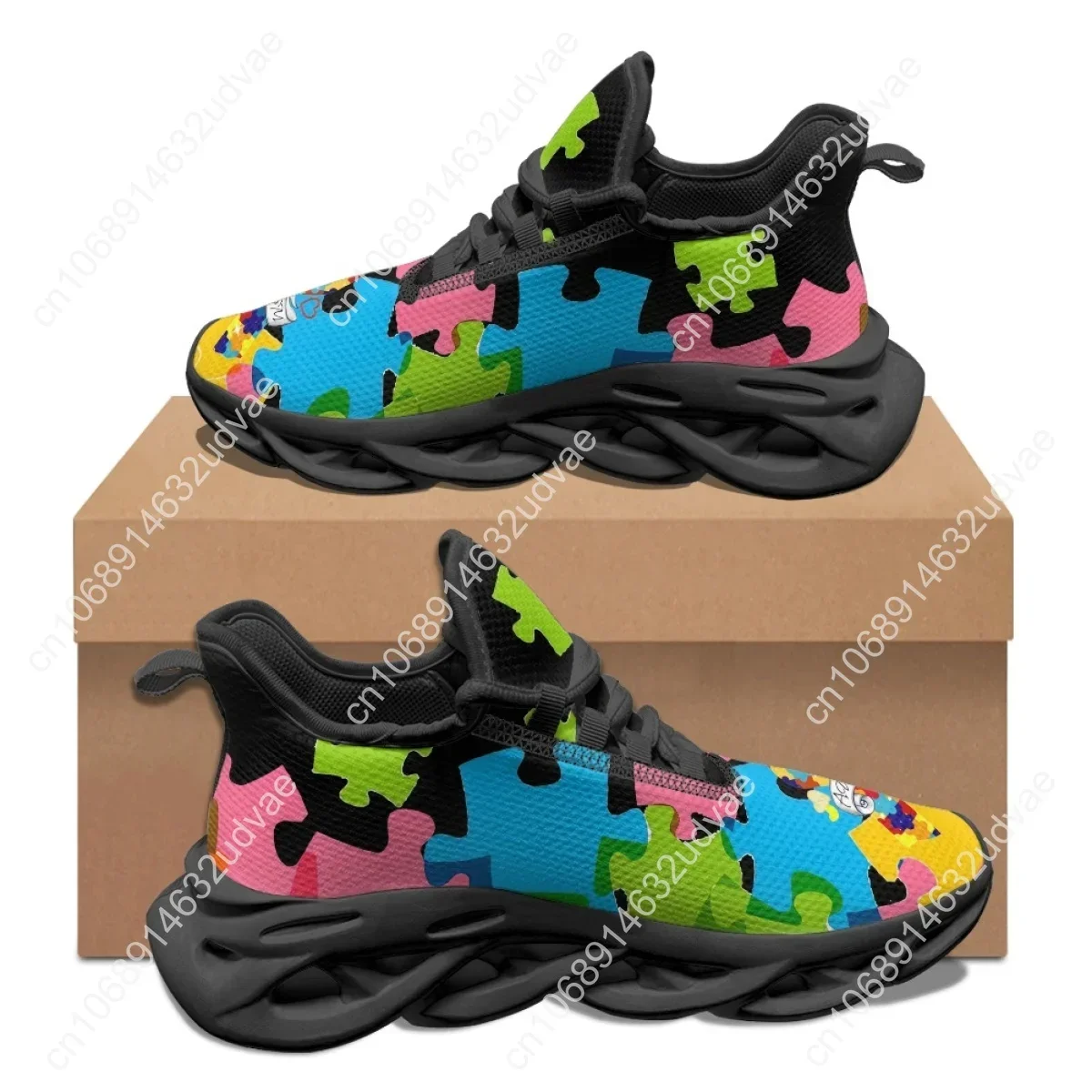 자폐증 인식 스포츠 운동화 컬러 퍼즐 내구성이 뛰어난  - Women Shoes Sneakers 리뷰 및 가격