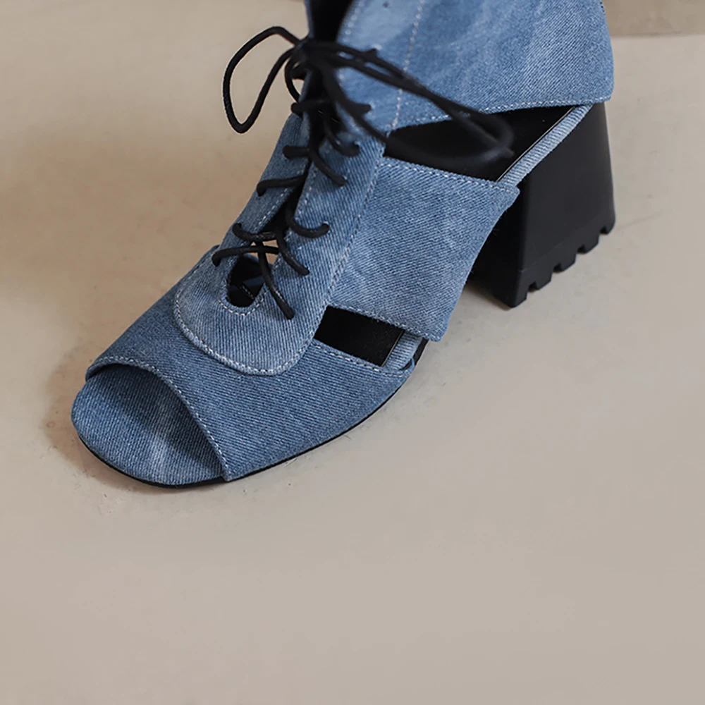 여성용 핫 라운드 토 하이힐 샌들, 편안한 블루 다크  - Women'S Shoes Navy Blue 리뷰 및 가격