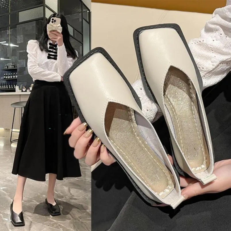 로마 여성 로우힐 펌프스 여성 신발 플랫 슈즈 스퀘어  - Women Shoes Sneakers 리뷰 및 가격