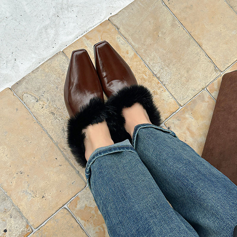 겨울 플러시 디자이너 따뜻한 플랫 여성 패션 스퀘어 토 - Women Shoes For Winter 리뷰 및 가격