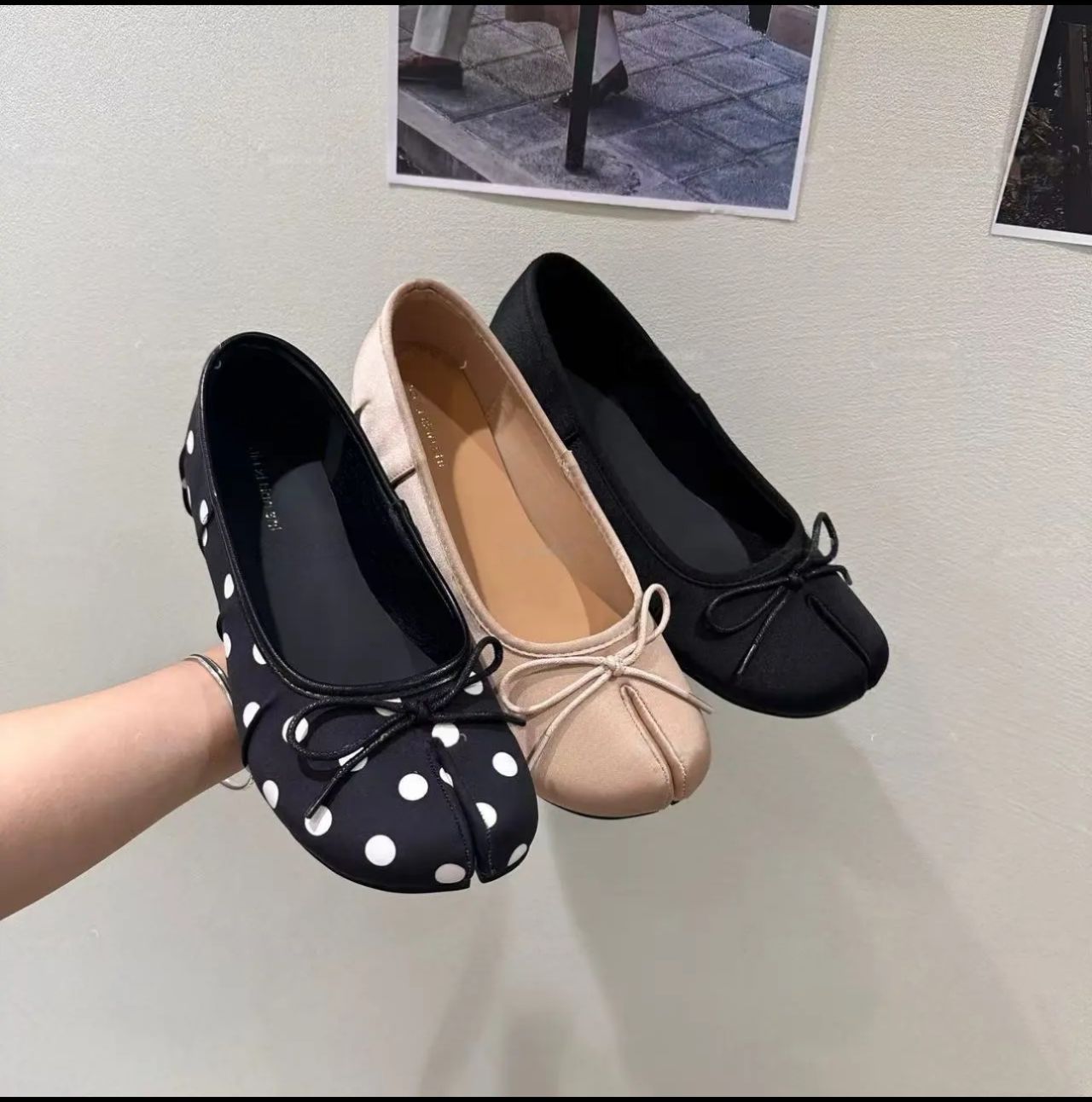 여성용 광택 새틴 타비 스플릿 토 플랫 슬립온 보우 히 - Women Shoes Must Have 리뷰 및 가격