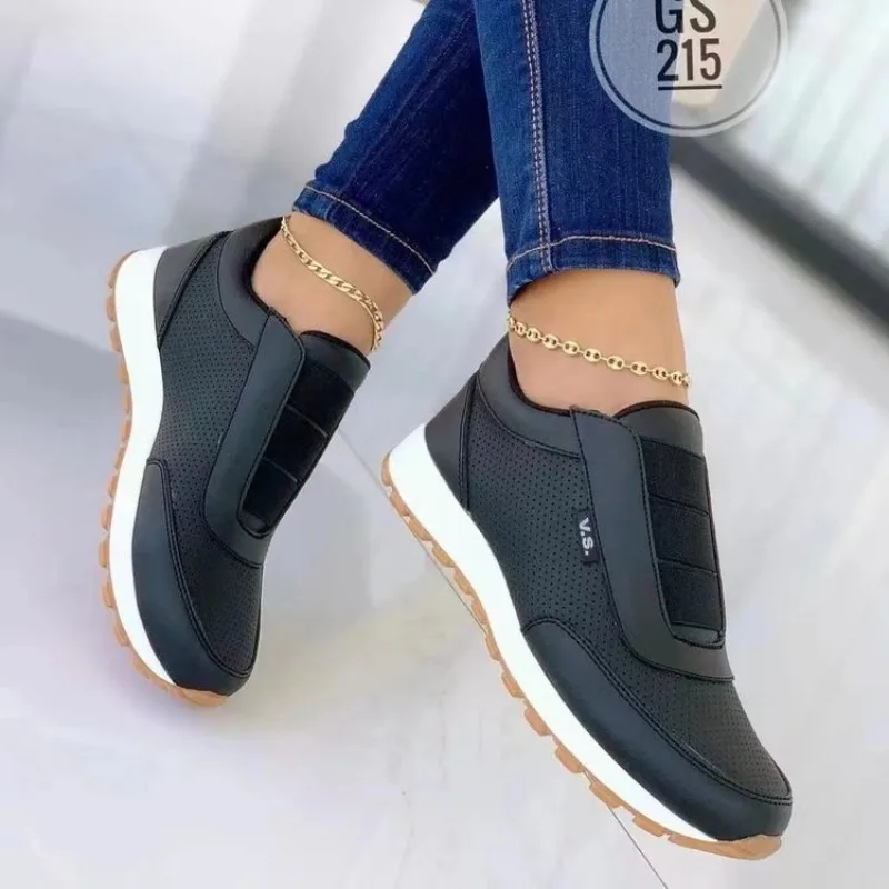 여성 캐주얼 슬립온 스니커즈 통기성 있는 천공 워킹 슈 - Women'S Shoes Navy Blue 리뷰 및 가격