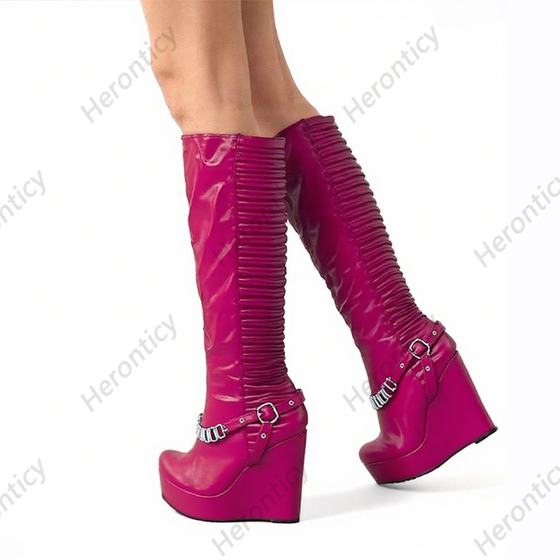 Heronticy 수제 여성 겨울 무릎 부츠 웨지 힐  - Zip Up Boots Short 리뷰 및 가격