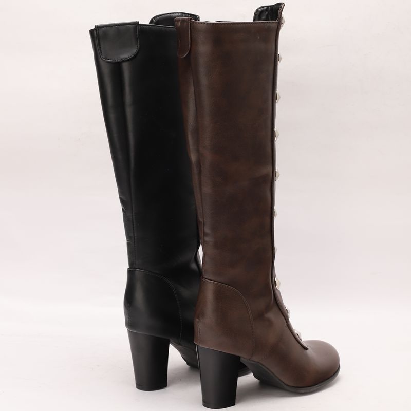 리브 캣 여성용 니하이 부츠 라운드 토 블록 힐 지퍼  - Zip Up Boots Short 리뷰 및 가격