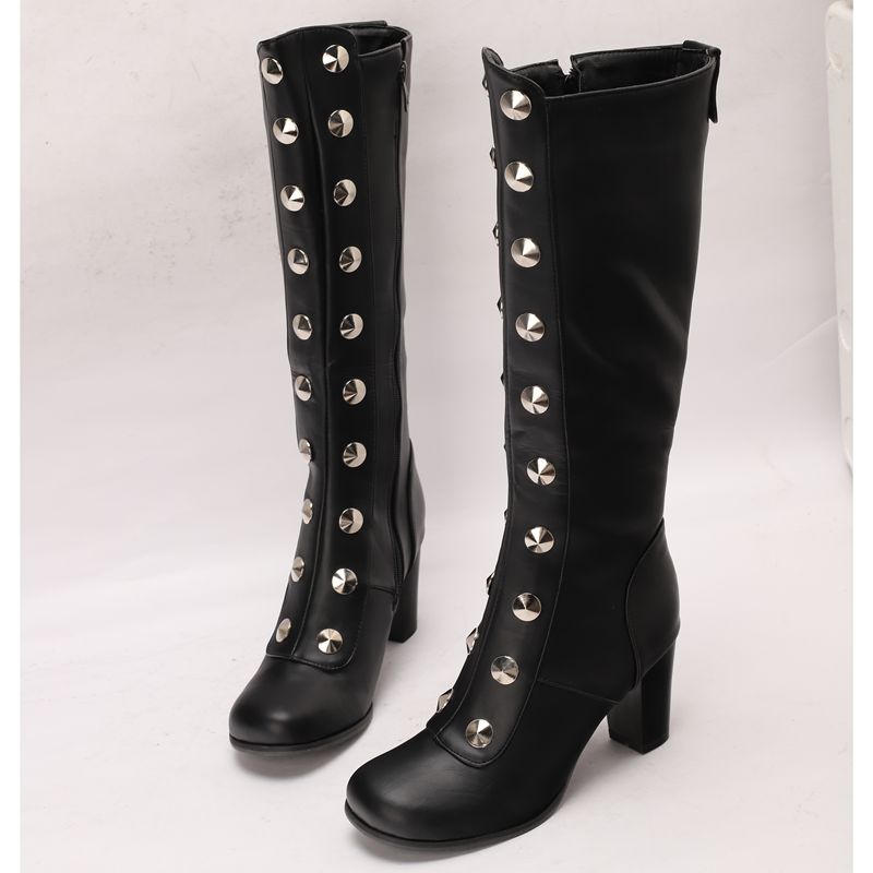 리브 캣 여성용 니하이 부츠 라운드 토 블록 힐 지퍼  - Zip Up Boots Short 리뷰 및 가격