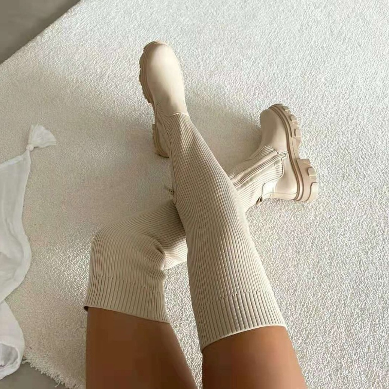 2025 겨울 신발 여성 양말 부츠 패션 무릎 허벅지  - Sock Boot Women 리뷰 및 가격