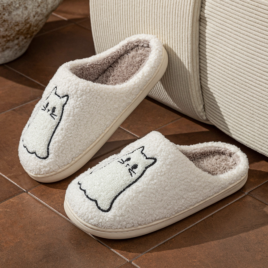 패션 귀여운 라인 고양이 자수 여성용 슬리퍼 겨울 실내 - Women Shoes For Winter 리뷰 및 가격