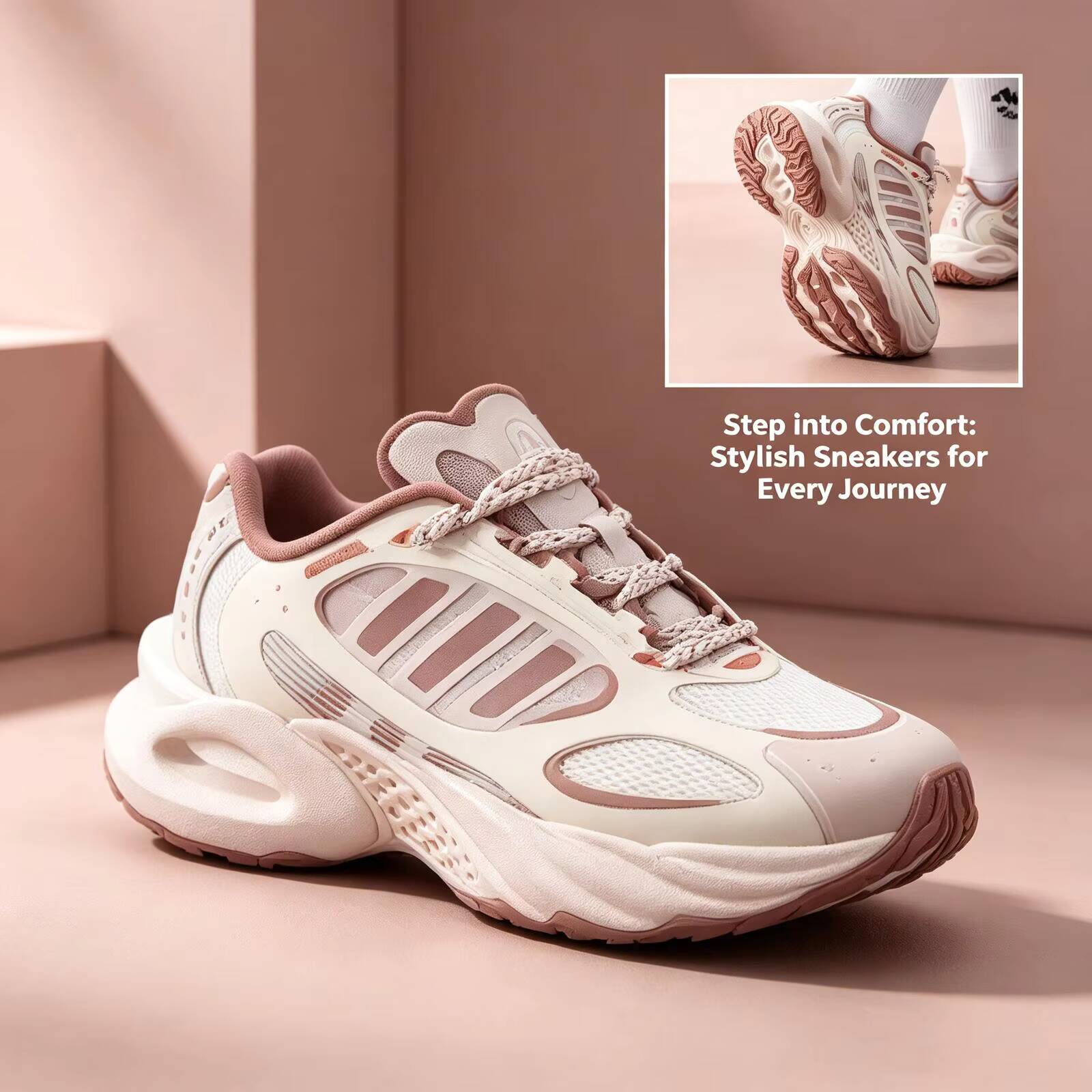 새로운 아디다스 여성 베이지 핑크 할로우 청키 아빠 스 - Women'S Shoes Pink Adidas 리뷰 및 가격