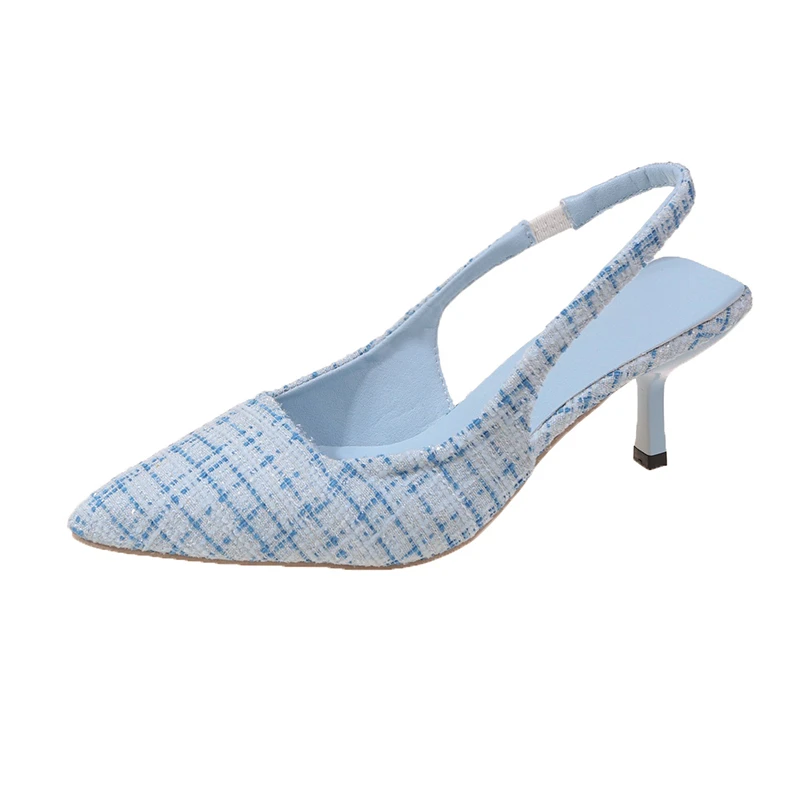 여성을위한 바다 소금 블루 지적 하이힐 샌들 백 중공  - Women'S Shoes Navy Blue 리뷰 및 가격