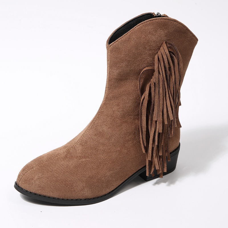 여성용 레트로 프린지 스웨이드 여성용 라운드 토 청키  - Women'S Shoes In Wide Width 리뷰 및 가격